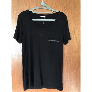 Black Zipper Pocket T-Shirt